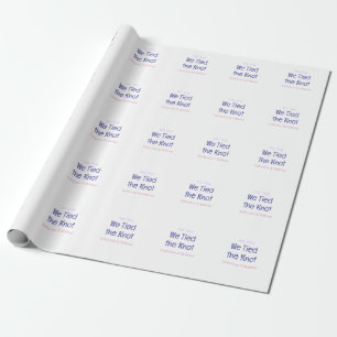 we tied the knot engagement wedding purple name da wrapping paper