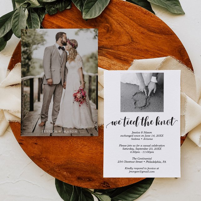 We Tied The Knot Invite Eloped Announcement Photo (Creator Uploaded)