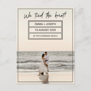 "We tied the knot!" Married Photo Announcement Postcard