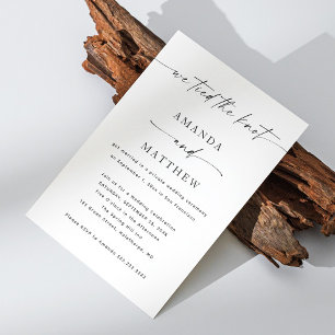 We tied the knot. Minimalist wedding reception Invitation