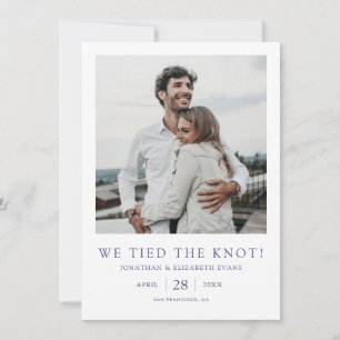 We Tied the Knot Modern Photo Elopement Wedding  Announcement
