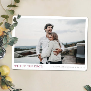 We Tied the Knot! Modern  Photo Elopement Wedding Announcement