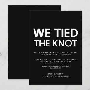 We tied the knot Modern wedding announcement