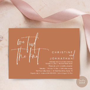 We tied the knot, Modern wedding reception Invitation