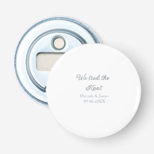 we tied the knot name wedding engagement date blue bottle opener
