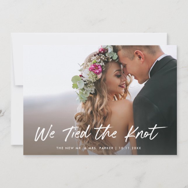We Tied the Knot | Photo Elopement Announcement (Front)