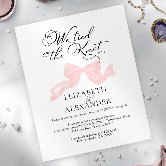 We Tied The Knot | Pink Bow Wedding Elopement (Creator Uploaded)