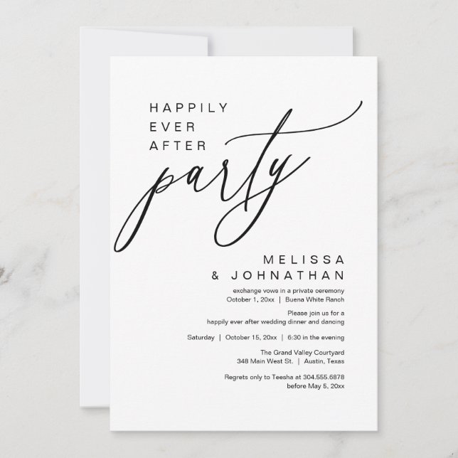 We tied the knot, Romantic Wedding Dinner Party Invitation (Front)