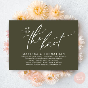 We Tied The Knot Romantic Wedding Elopement Dinner Invitation