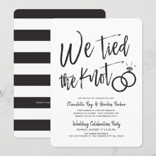 We Tied the Knot Script Post Wedding Party Invitation