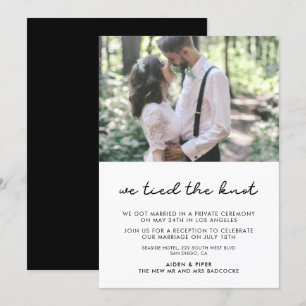 We tied the knot Simple photo announcement