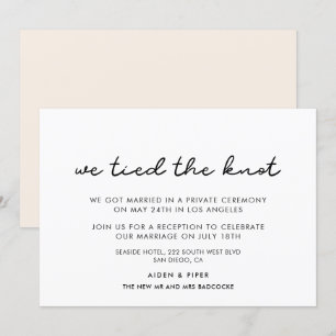 We tied the knot simple wedding announcement