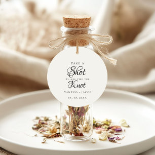 We tied the knot so take a shot Wedding Favor  Favour Tags