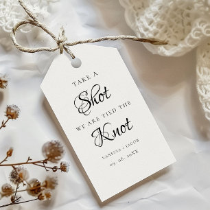 We tied the knot so take a shot Wedding Favour  Gift Tags