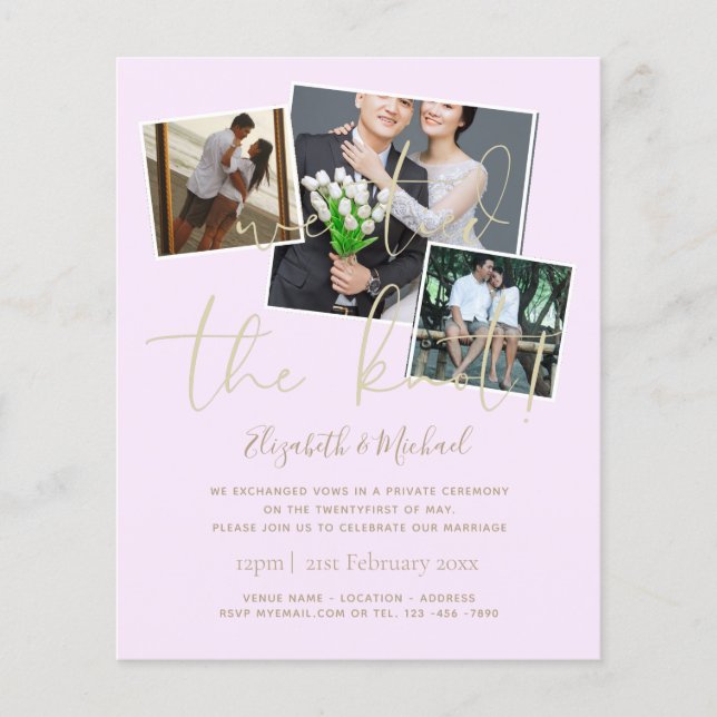 We Tied The Knot Wedding Announcement Invitations (Front)