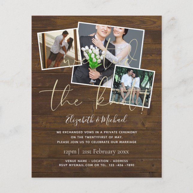 We Tied The Knot Wedding Announcement Invitations (Front)