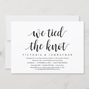 We Tied The Knot, Wedding Elopement Dinner Invitation