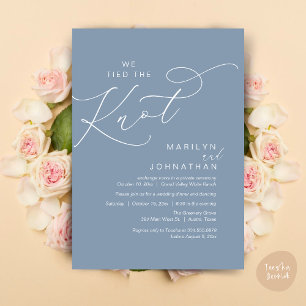 We tied the knot, Wedding Elopement Dinner Party Invitation
