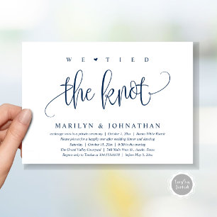 We Tied The Knot, Wedding Elopement Dinner Party Invitation