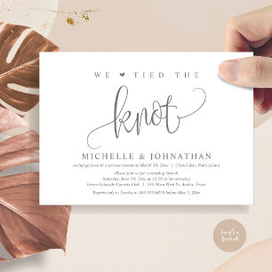 We Tied The Knot, Wedding Elopement Party Invitat Invitation