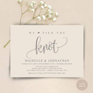 We Tied The Knot, Wedding Elopement Party  Invitat Invitation