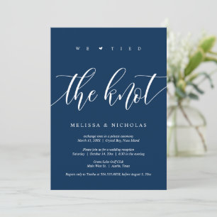We tied the knot, Wedding Elopement Party Invitati Invitation