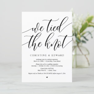 We tied the knot, Wedding Elopement Party Invitati Invitation