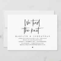 We tied the knot, Wedding Elopement Party Invitati