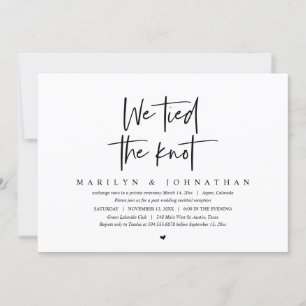 We tied the knot, Wedding Elopement Party Invitati Invitation