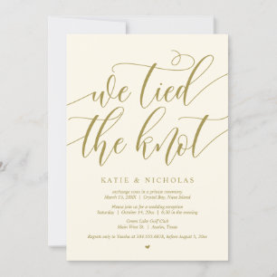 We tied the knot, Wedding Elopement Party Invitation