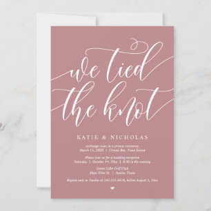 We tied the knot, Wedding Elopement Party Invitation