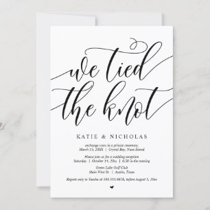 We tied the knot, Wedding Elopement Party Invitation