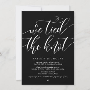 We tied the knot, Wedding Elopement Party Invitation