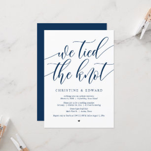 We tied the knot, Wedding Elopement Party Invitation