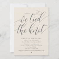 We tied the knot, Wedding Elopement Party