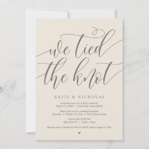 We tied the knot, Wedding Elopement Party Invitation