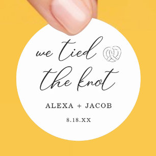 We Tied the Knot Wedding Favour Label / Sticker