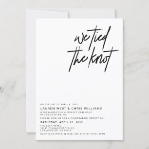 We Tied the Knot Wedding Reception Invitation