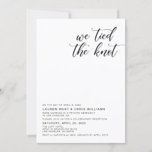 We Tied the Knot Wedding Reception Invitation