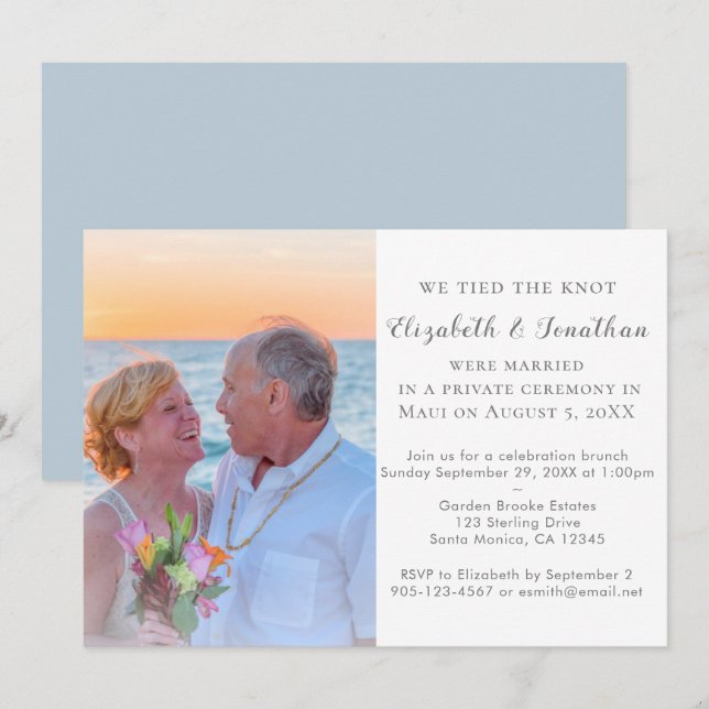 We Tied the Knot Wedding Reception Invitation (Front/Back)