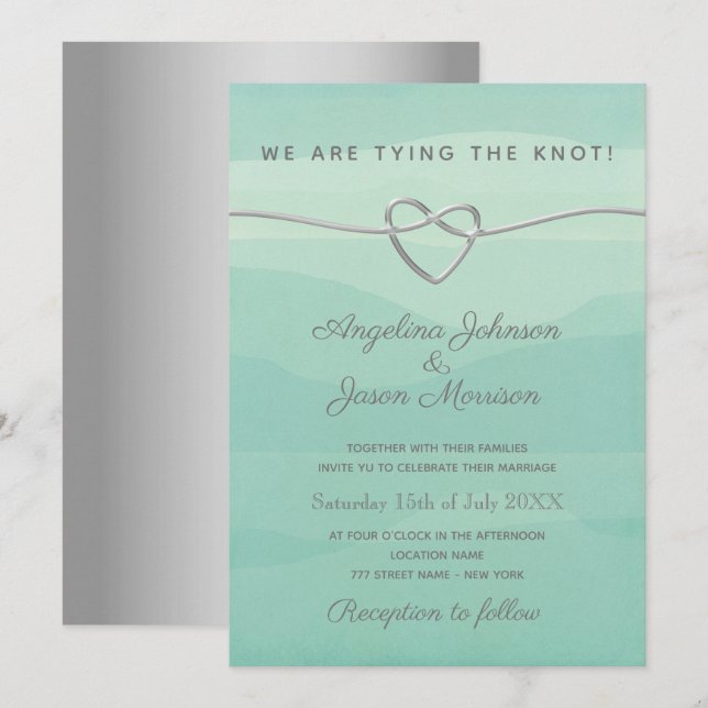 We Tied The Knot Wedding Reception Invitation (Front/Back)