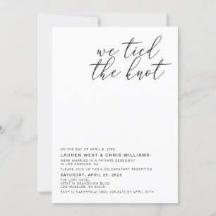 We Tied the Knot Wedding Reception Invitation