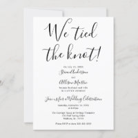We tied the Knot Wedding Reception Invitation