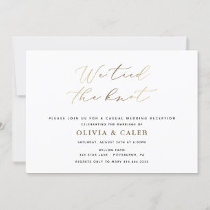 We tied the knot Wedding Reception invitation