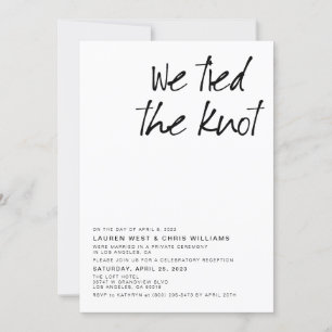 We Tied the Knot Wedding Reception Invitation