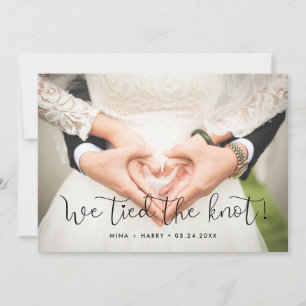 We tied the knot Whimsical wedding photo card