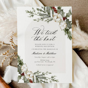 We Tied the Knot Winter Wedding Reception Invitation