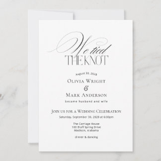 We tied the Knot with Photo Wedding Reception Invitation