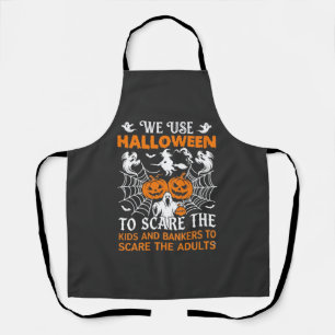 We Use Halloween Scare Ghost Pumpkins Witch Spider Apron