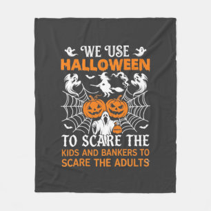 We Use Halloween Scare Ghost Pumpkins Witch Spider Fleece Blanket